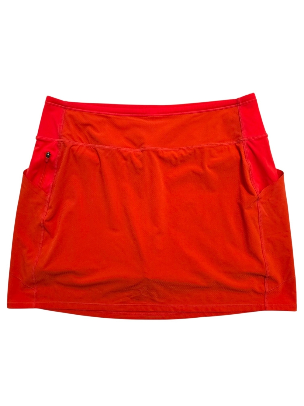 Athleta | Dobby Action 16.5" Skort Neon Orange Athletic Skirt Pockets Mid-Rise